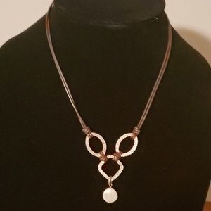 Silpada brown leather top necklace